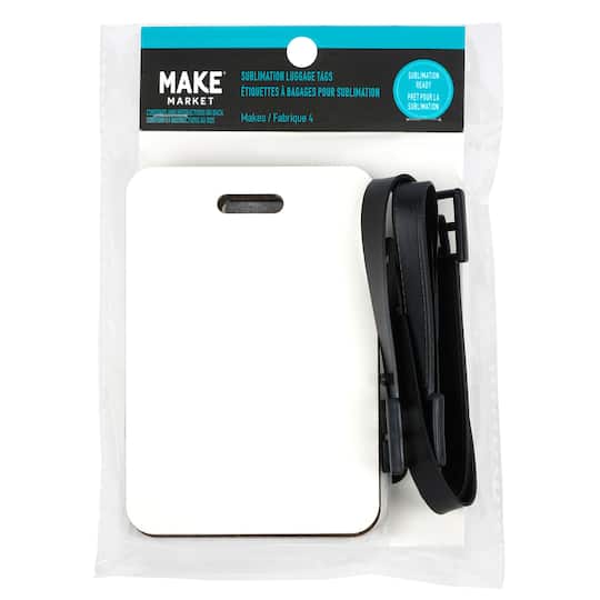 12 Packs: 4 ct. (48 total) 3.9&#x22; Sublimation Luggage Tag by Make Market&#xAE;